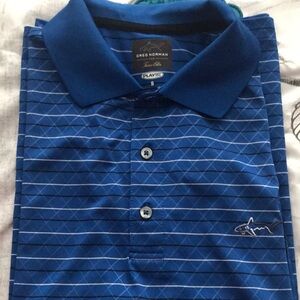 Greg Norman Collection Men's Blue Patterned Polo